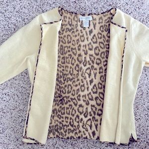 Banana Republic buttercup yellow 100% silk-lined angora cardigan